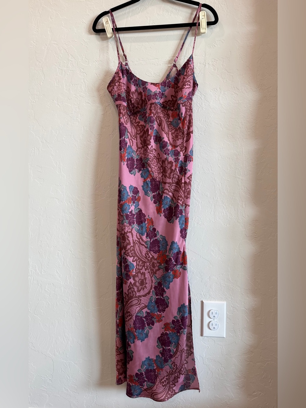 Free People Pink Floral Slip Maxi Dress